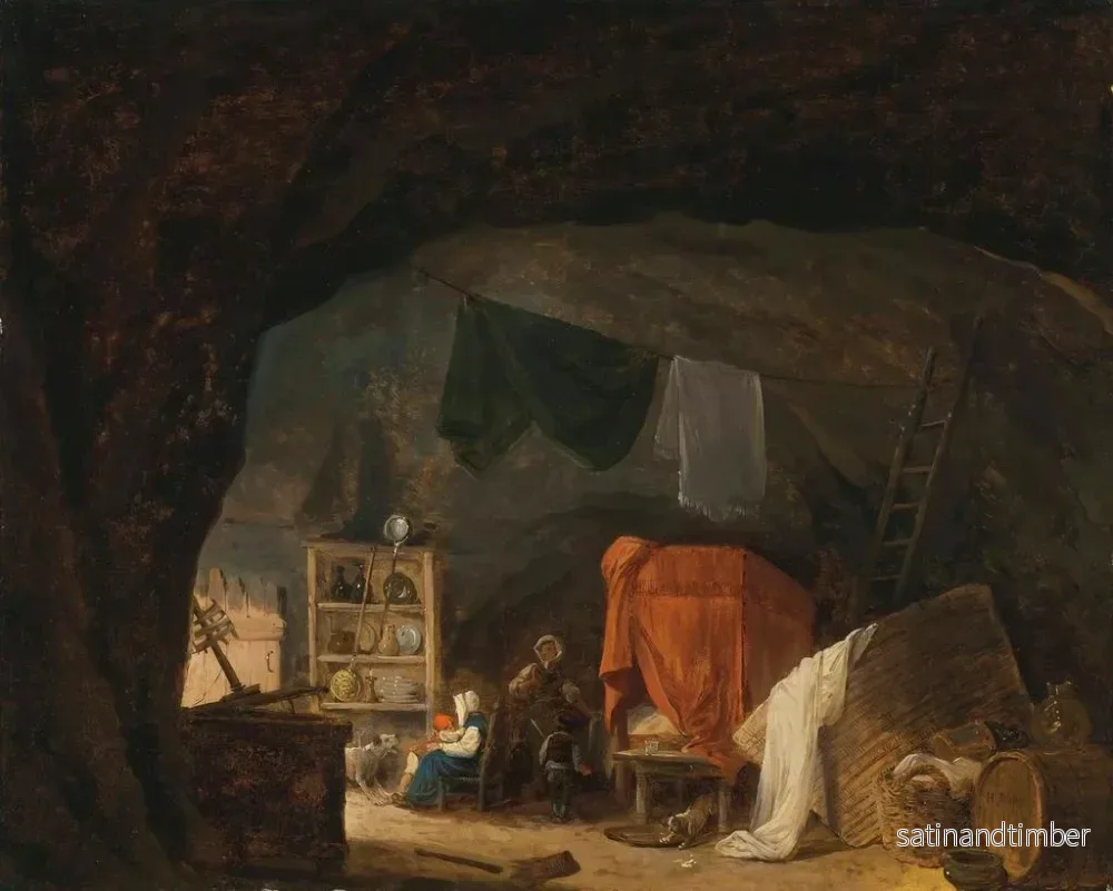 Reproduktion av målningen En familj i en grotta - Hubert Robert - Bild 2