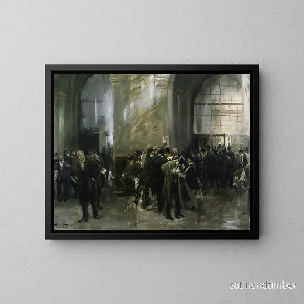 Reproduktion av målningen À la Bourse – Ferdinand Brütt Reproduktion av målningen À la Bourse – Ferdinand Brütt
