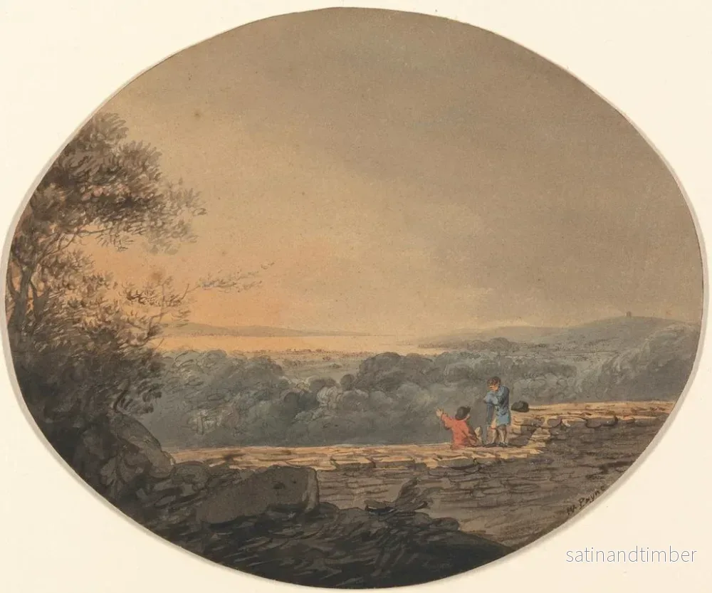 Reproduktion av målningen Vue lointaine d'Exmouth depuis Exeter - William Payne - Bild 2