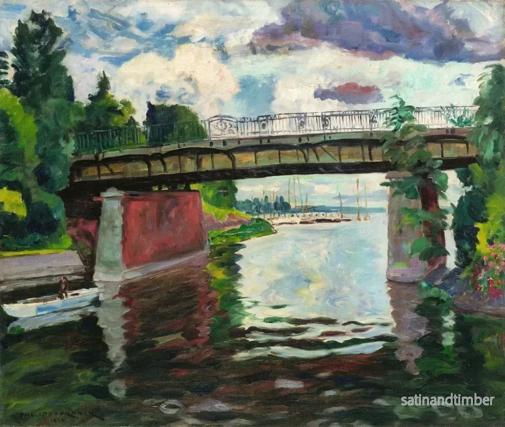 Reproduktion av målningen Le pont de Wannsee - Philipp Franck - Bild 2