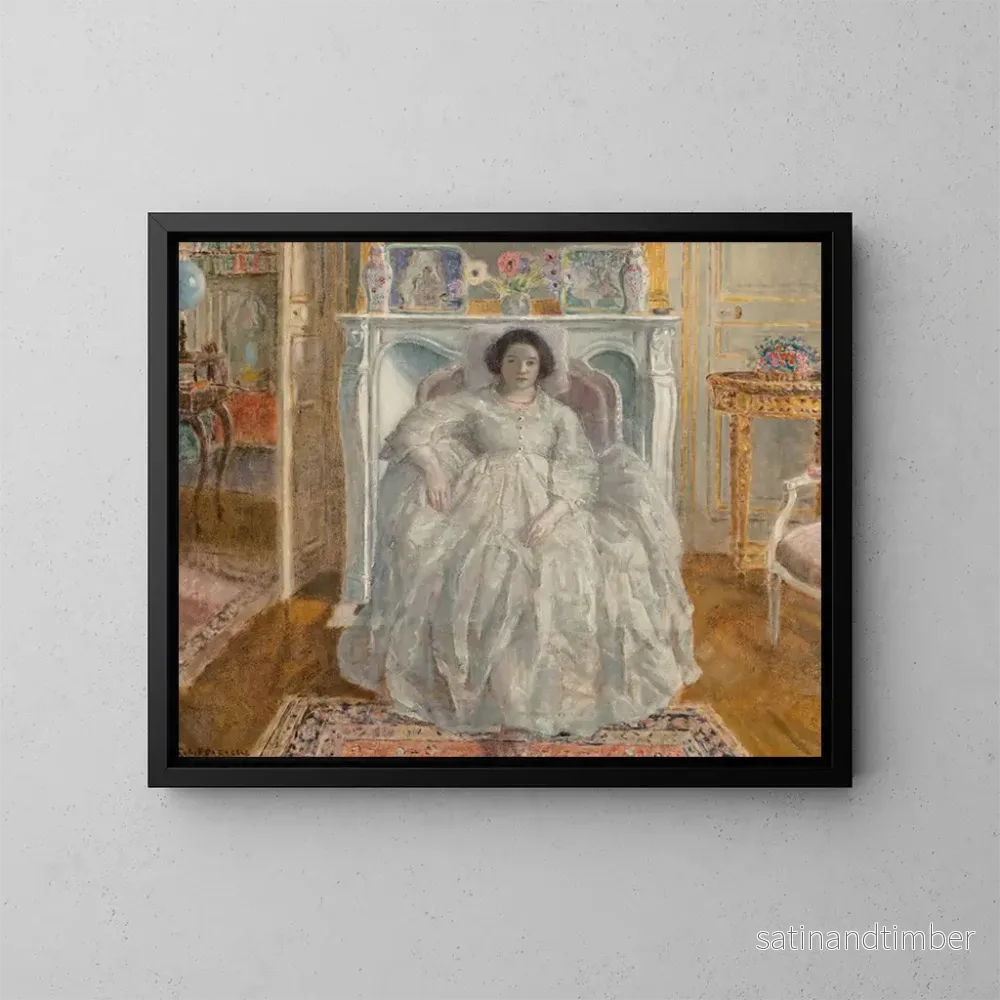 Reproduktion av målningen La Robe blanche - Frederick Carl Frieseke