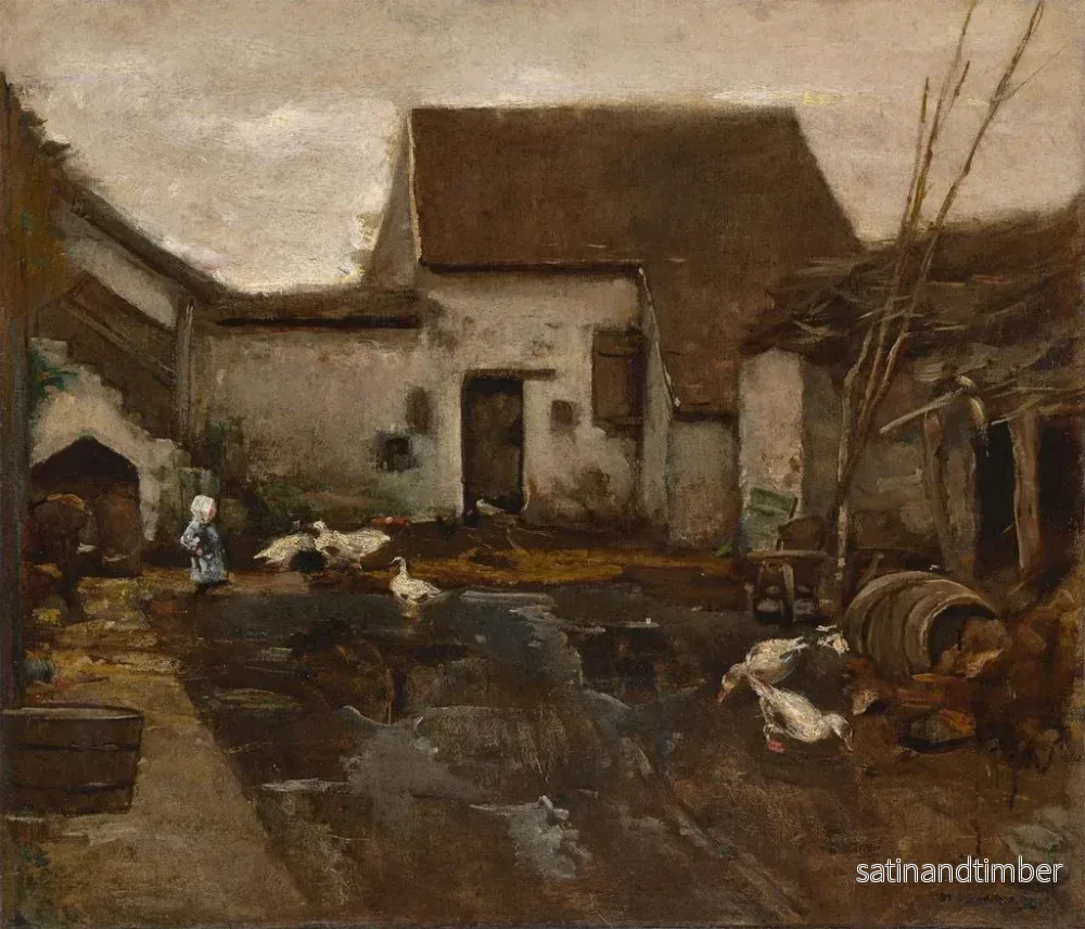 Reproduktion av målningen Ferme à Barbizon - Max Liebermann - Bild 2