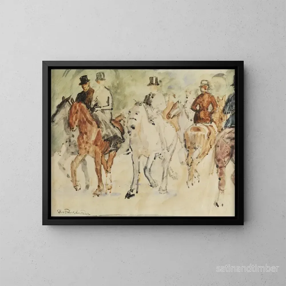 Reproduktion av målningen La Sortie à cheval - Hans von Faber du Faur