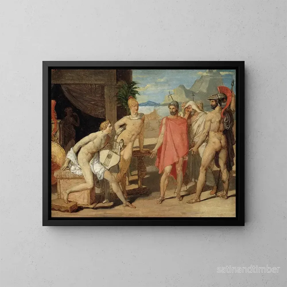 Reproduktion av målningen Achille mottar i sitt tält sändebuden från Agamemnon – Jean-Auguste-Dominique Ingres