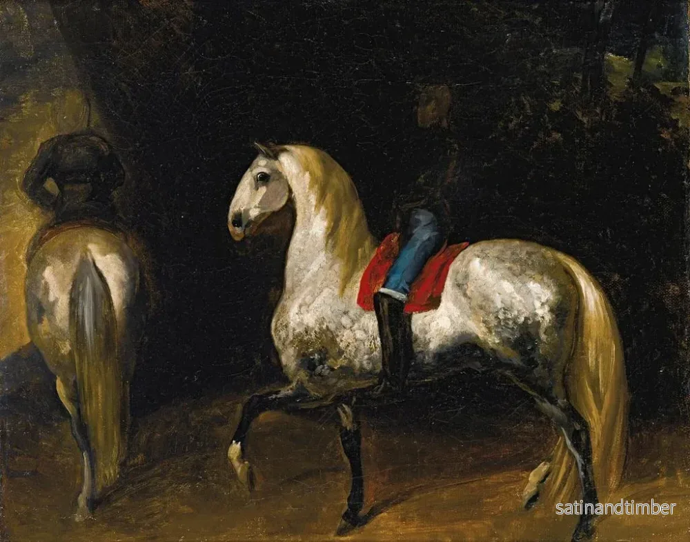 Reproduktion av målningen av grå hästar med fläckar - Théodore Géricault - Bild 2