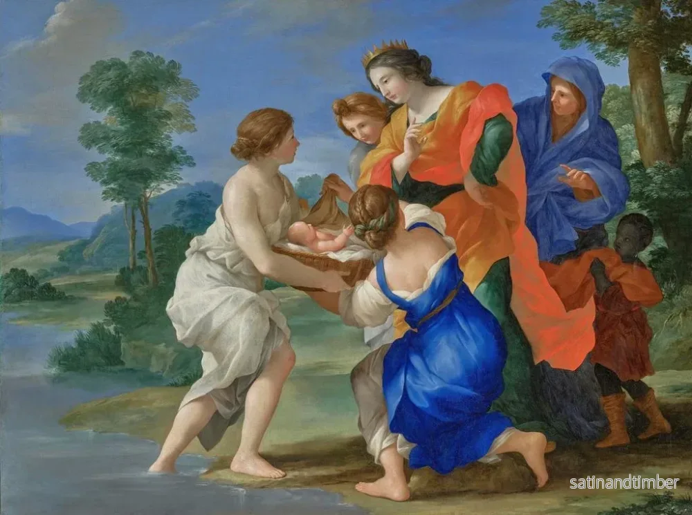 Reproduktion av målningen La découverte de Moïse - Giovanni Francesco Romanelli - Bild 2