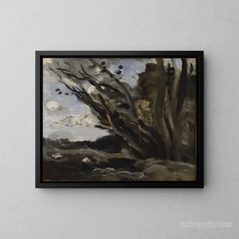 Reproduktion av målningen L'Explosion - Jean-Baptiste-Camille Corot