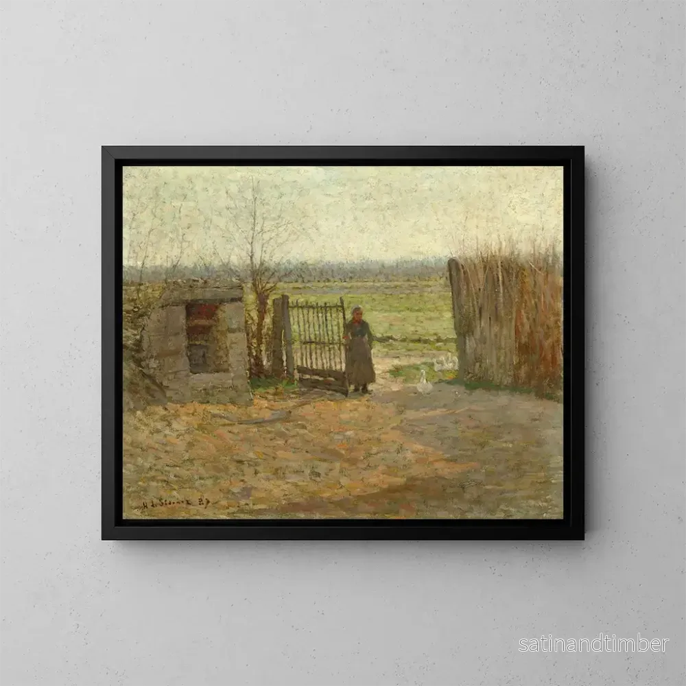 Reproduktion av målningen La porte de la ferme - Henri Le Sidaner