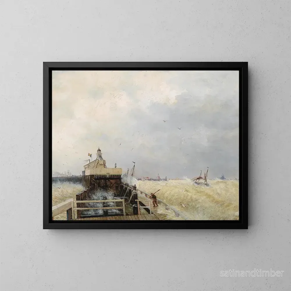 Reproduktion av målningen Port till Ostende – Hermann Ottomar Herzog Reproduktion av målningen Port till Ostende – Hermann Ottomar Herzog