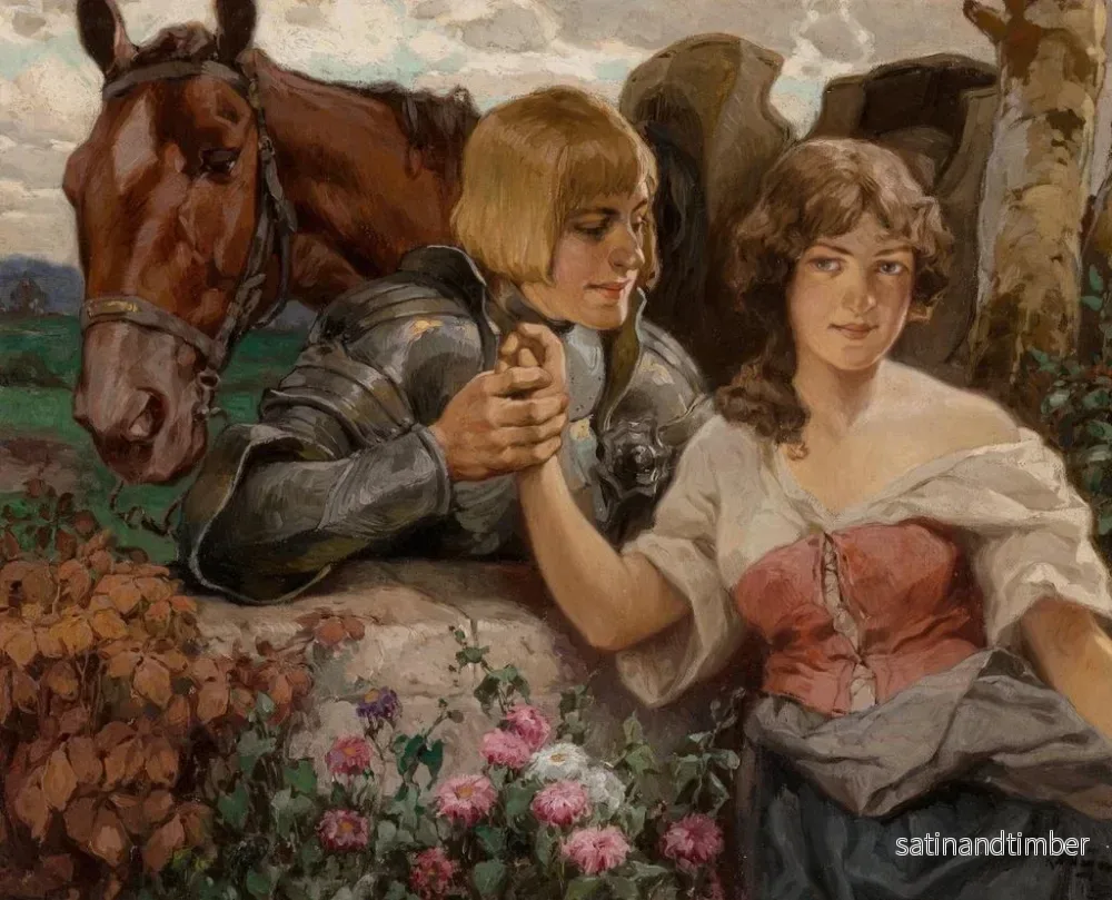 Reproduktion av målningen En riddare galant och hans dam - Rudolf Alfred Höger - Bild 2
