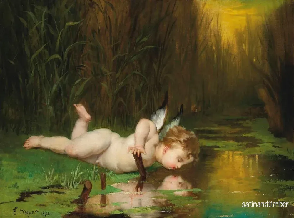 Reproduktion av målningen Cupid och hans egen spegelbild - Émile Meyer - Bild 2