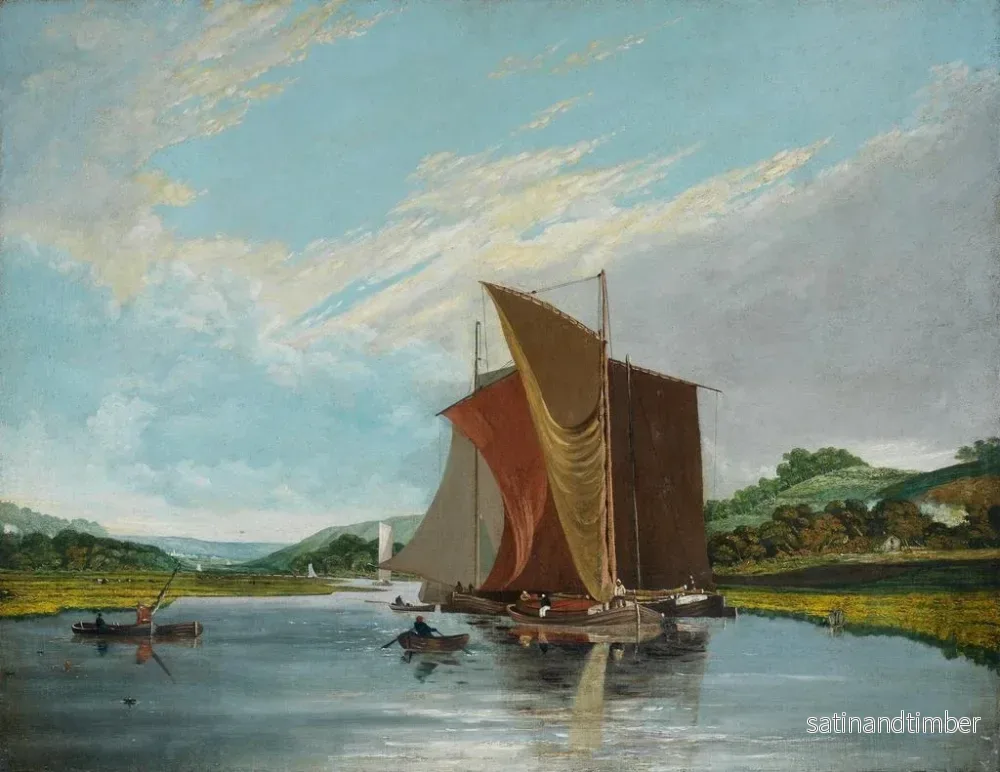 Reproduktion av målningen Barges sur une rivière - James Baker Pyne - Bild 2