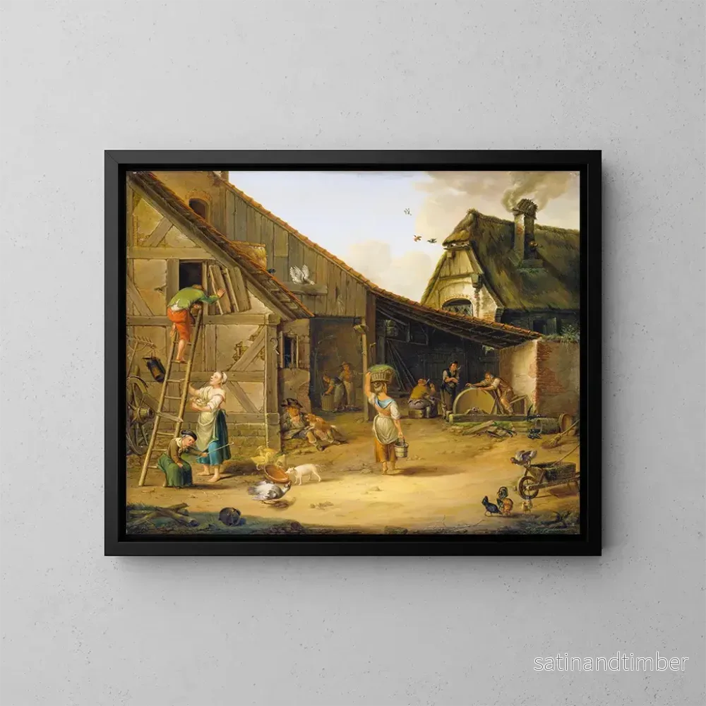 Reproduktion av målningen En gård - Johann Ludwig Ernst Morgenstern