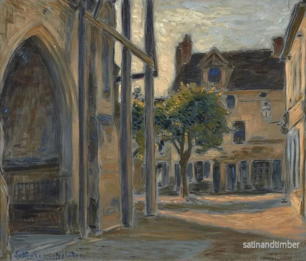 Reproduktion av målningen av porten till Saint-Macre-kyrkan i Frévent-Tardenois, Aisne - Etienne Moreau-Nélaton - Bild 2