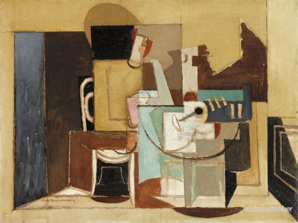 Reproduktion av målningen Personnage sittande vid ett runt bord - Louis Marcoussis - Bild 2