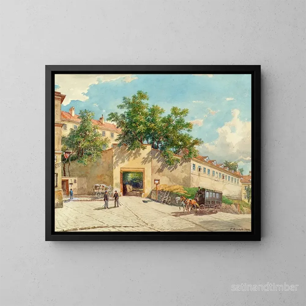 Reproduktion av målningen La maison de détention de la police dans la rue Theobaldgasse à Vienne – Franz Reinhold Reproduktion av målningen La maison de détention de la police dans la rue Theobaldgasse à Vienne – Franz Reinhold