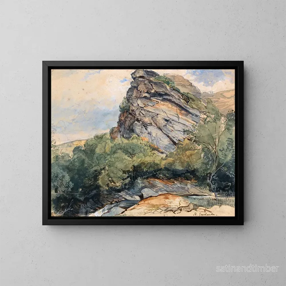 Reproduktion av målningen Saint-Goarshausen vid Rhen mellan Koblenz och Mainz - John Frederick Lewis
