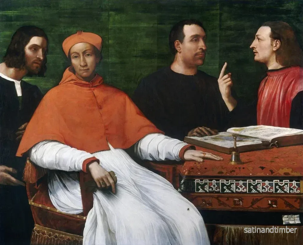 Reproduktion av målningen av kardinal Bandinello Sauli, hans sekreterare och två geografiska - Sebastiano del Piombo - Bild 2