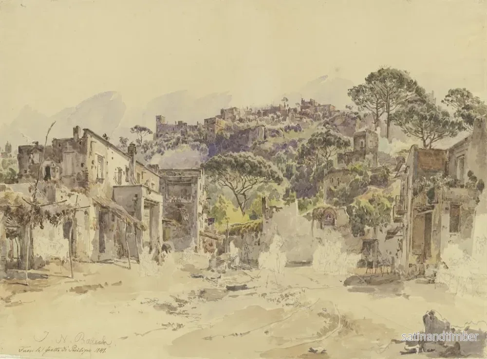 Reproduktion av målningen Utanför grottan i Posilipo - Johann Nepomuk Rauch - Bild 2
