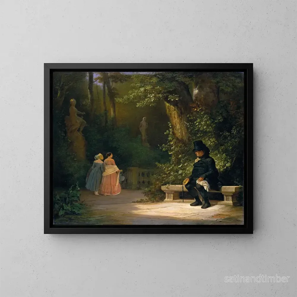 Reproduktion av målningen Le Veuf - Carl Spitzweg