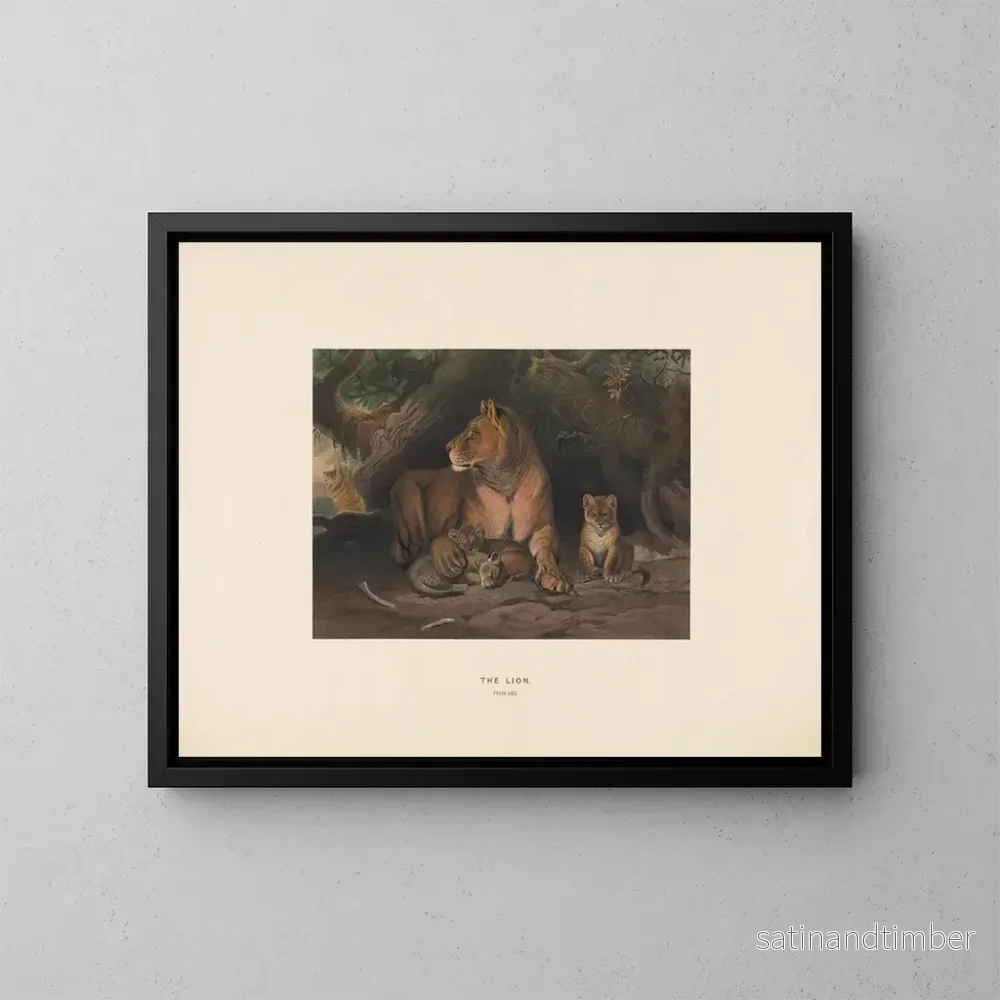 Reproduktion av målningen Le Lion - Joseph Wolf