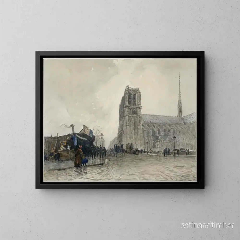 Reproduktion av målningen Notre-Dame sedd från Pont au Double - Frank Myers Boggs