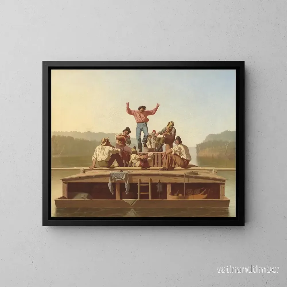 Reproduktion av målningen Les joyeux bateliers - George Caleb Bingham