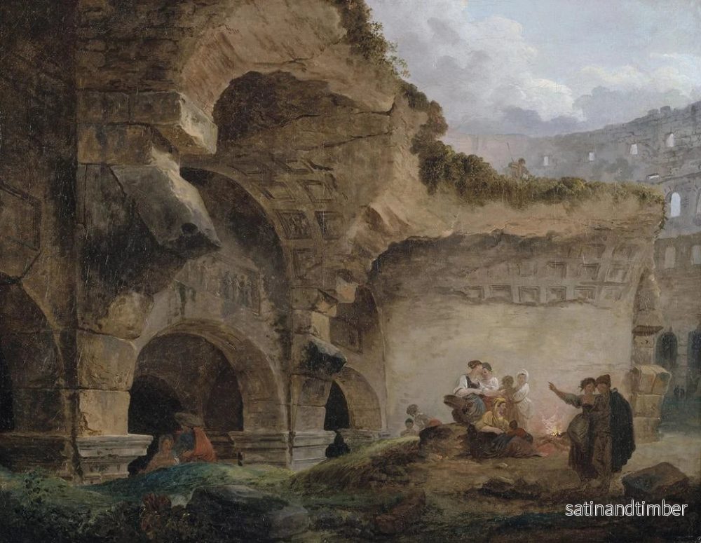 Reproduktion av målningen Laveuses dans les ruines du Colisée - Hubert Robert - Bild 2
