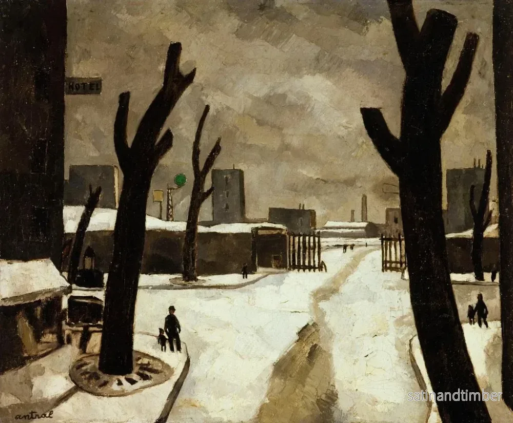 Reproduktion av målningen Snö vid porten till slätten - Louis Robert Antral - Bild 2