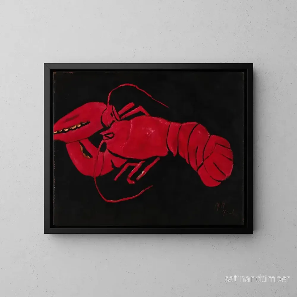 Reproduktion av målningen Homard på svart bakgrund - Marsden Hartley