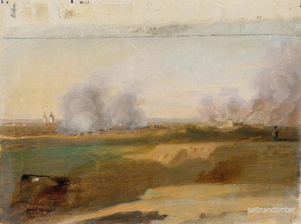 Reproduktion av målningen Studie av landskap med brinnande träd i bakgrunden - Johann Peter Krafft - Bild 2
