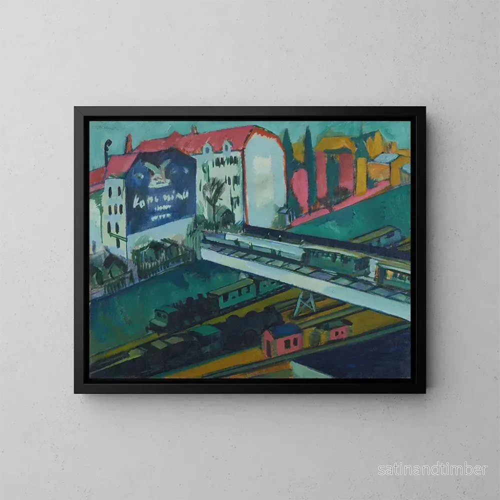 Reproduktion av målningen Tramway och järnväg – Ernst Ludwig Kirchner Reproduktion av målningen Tramway och järnväg – Ernst Ludwig Kirchner