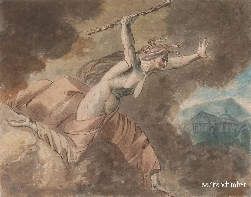 Reproduktion av målningen Envie de la Maison de l'Envie d'Ovide, Livre II, vers 760-796 - William Hamilton - Bild 2