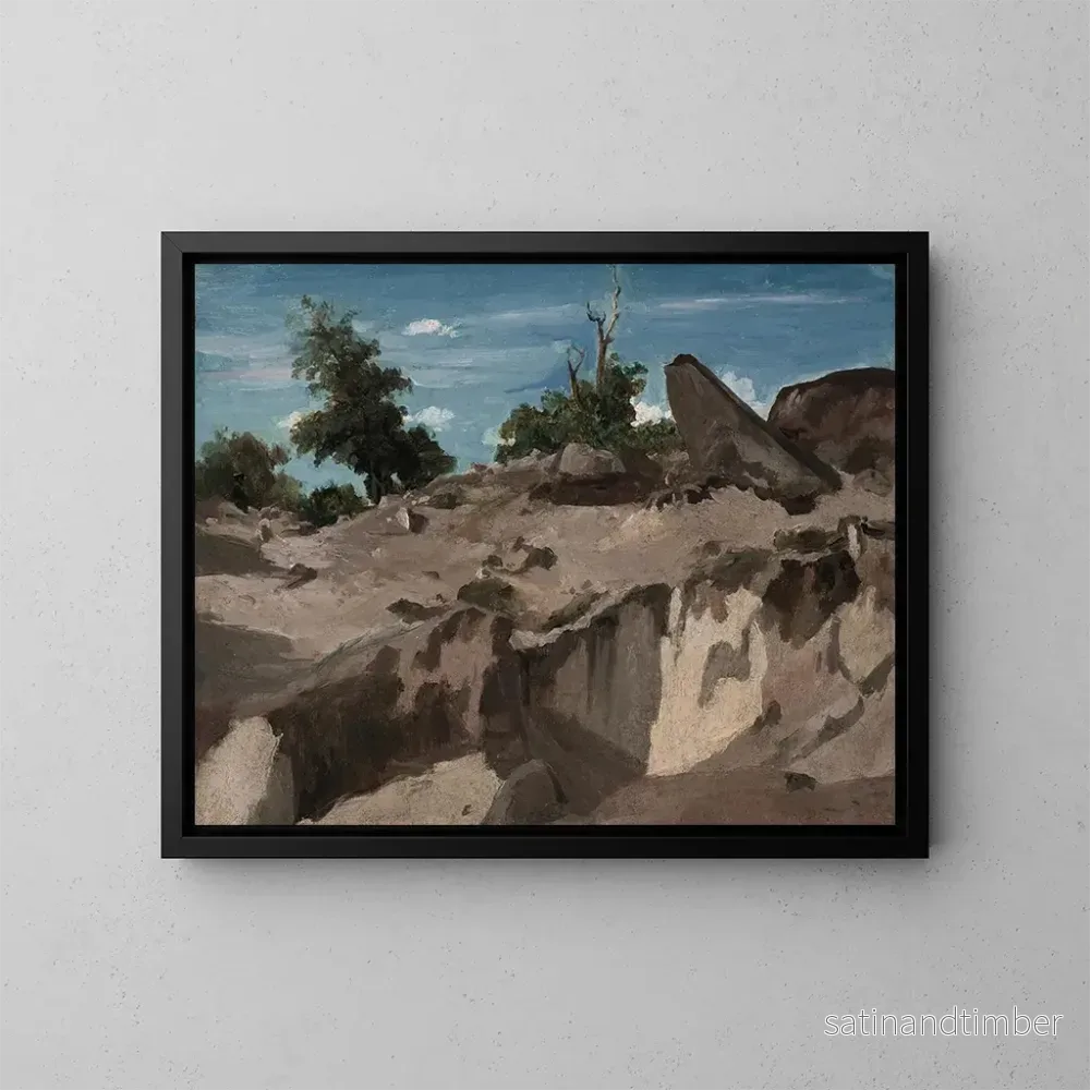 Reproduktion av målningen av Fort de Fontainebleau vid plateau BRL - Jean-Baptiste-Camille Corot