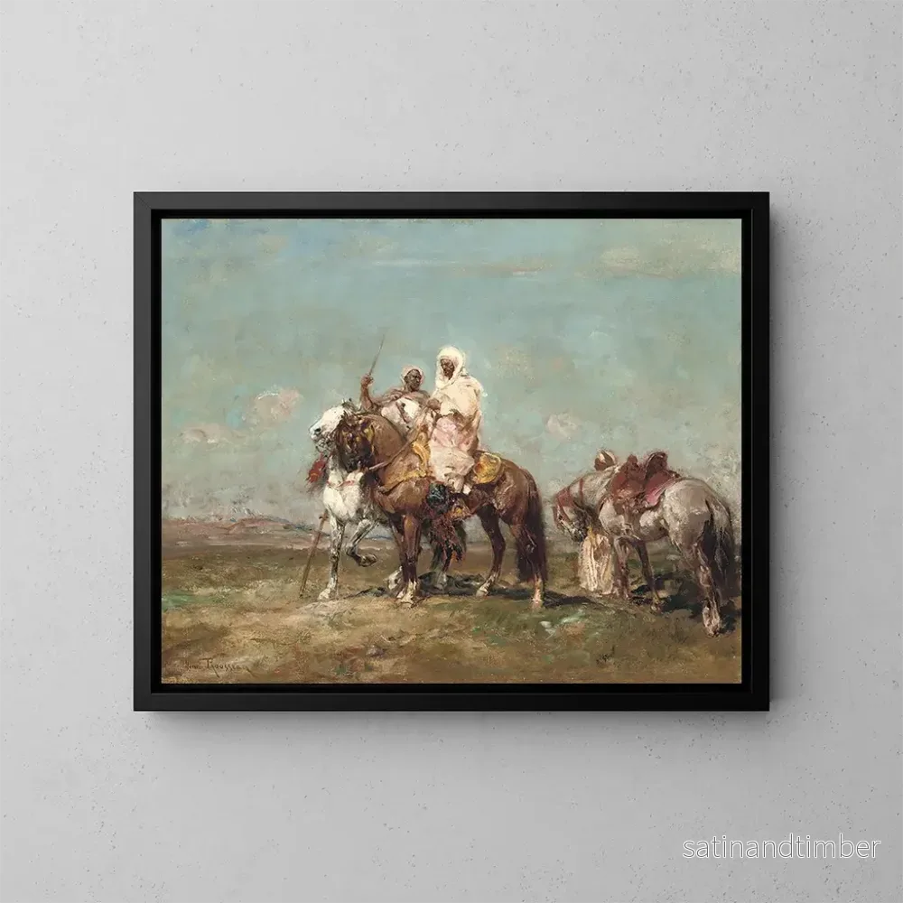 Reproduktion av målningen Arabiska riddare i öknen - Henri Émilien Rousseau