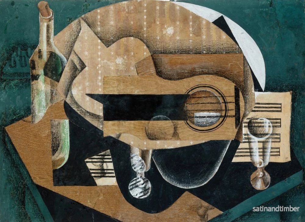Reproduktion av målningen Une guitare, des lunettes et une bouteille - Juan Gris - Bild 2
