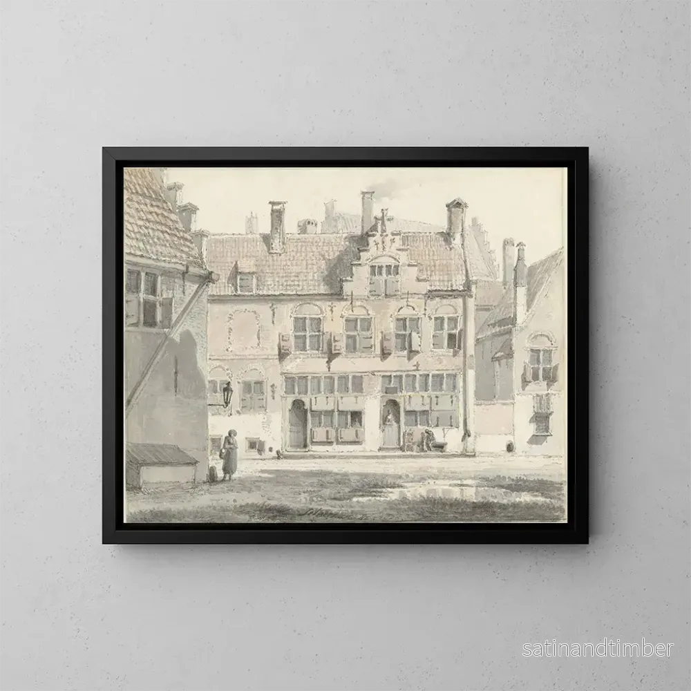 Reproduktion av målningen Hus i Amersfoort - Johannes Jelgerhuis