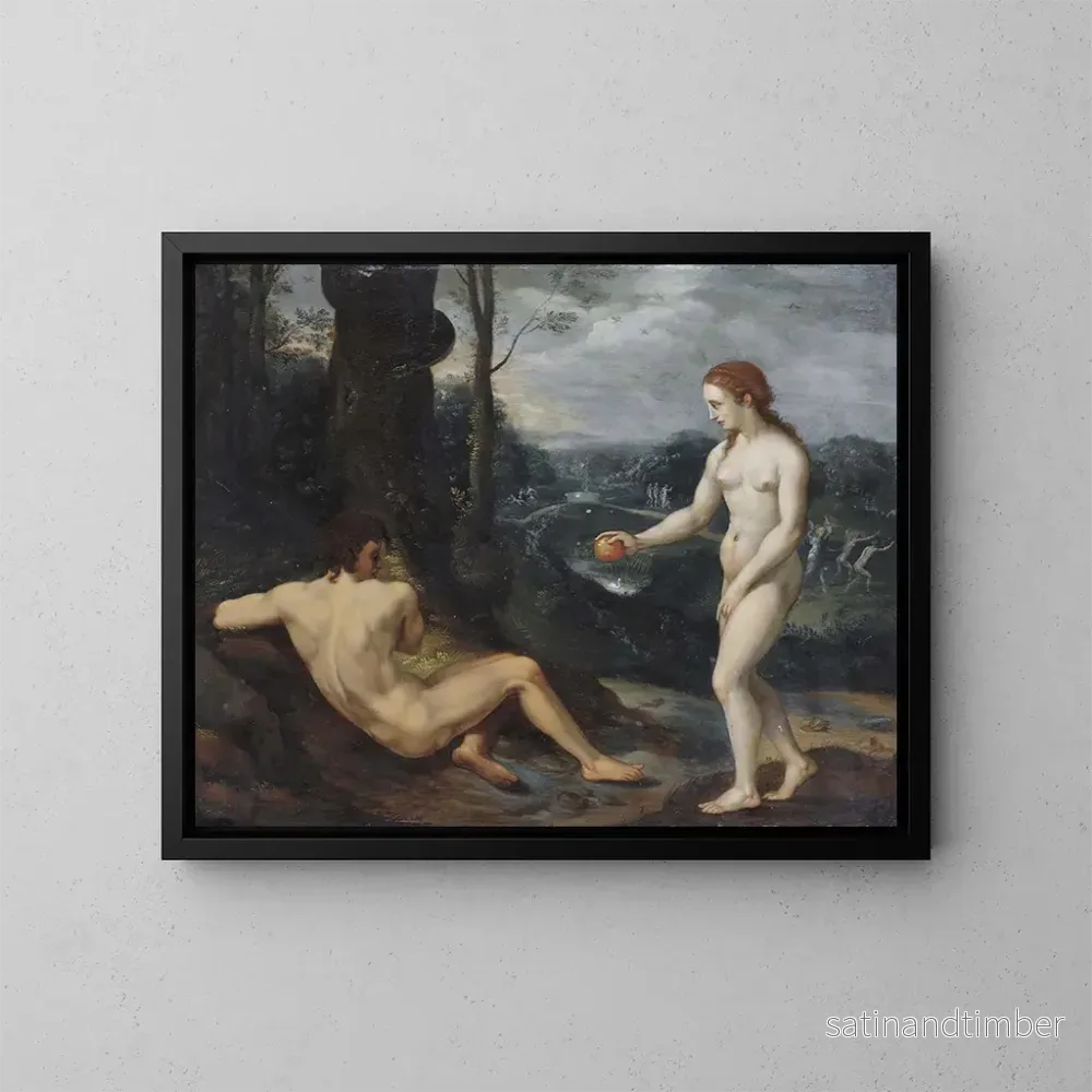 Reproduktion av målningen La Tentation d'Adam et Ève - Laurentius de Neter