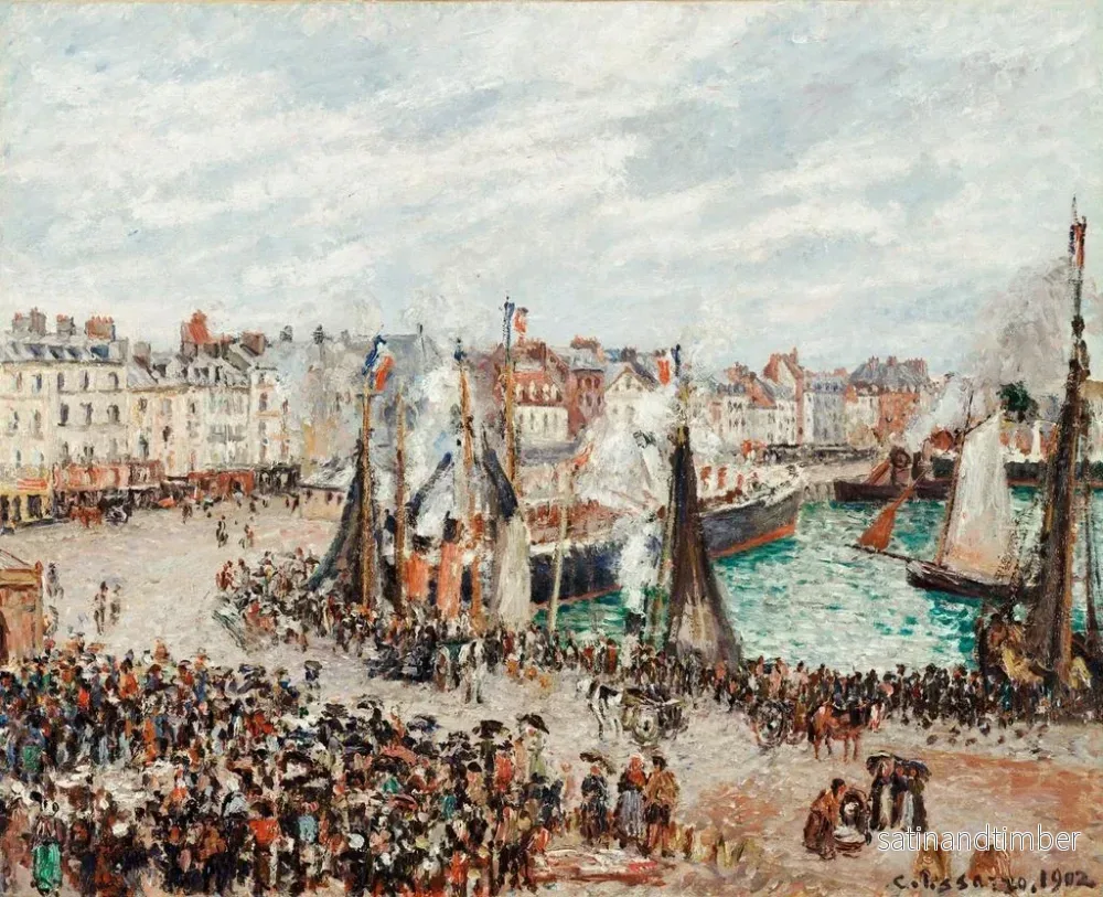 Reproduktion av målningen Le marché aux poissons, Dieppe, temps gris, matin - Camille Pissarro - Bild 2