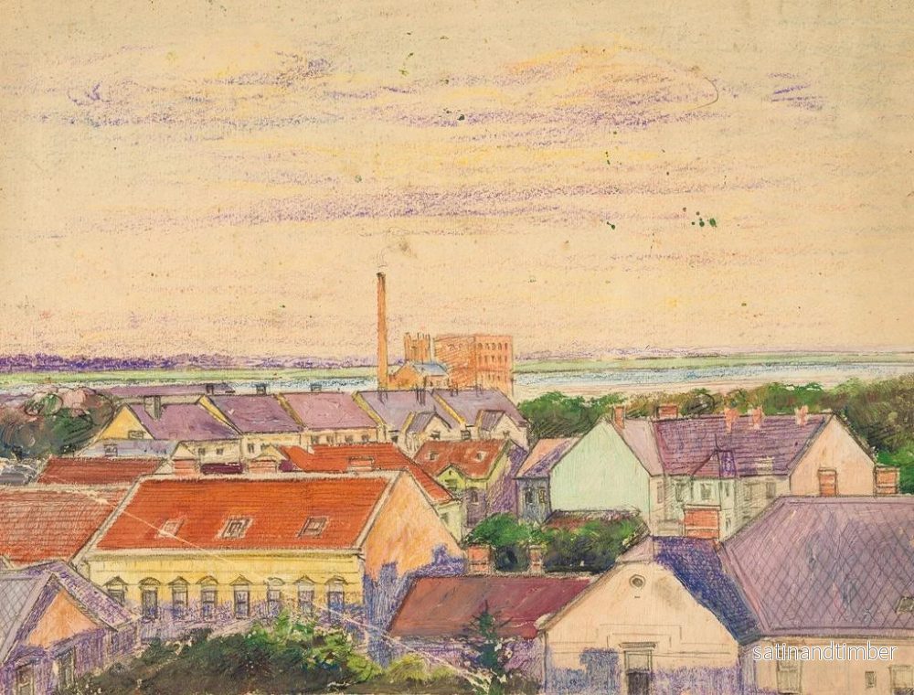 Reproduktion av målningen Vue de la ville - Egon Schiele - Bild 2