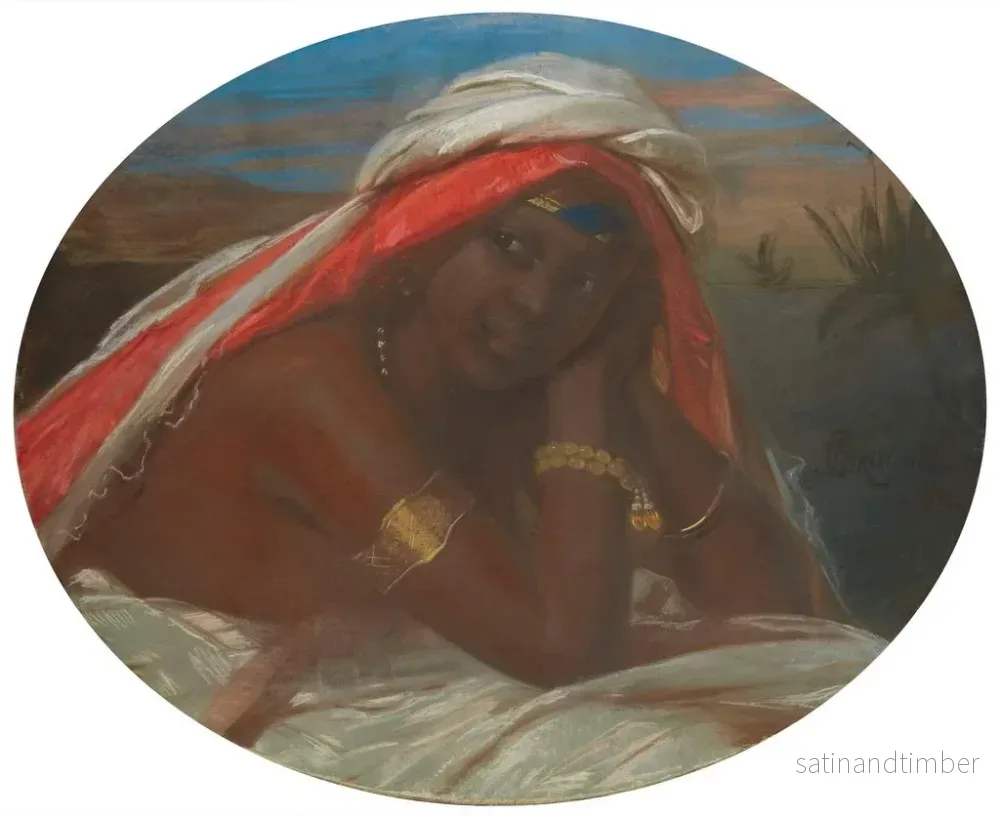 Reproduktion av målningen Porträtt av en svart kvinna med turban - Constant Joseph Brochart - Bild 2