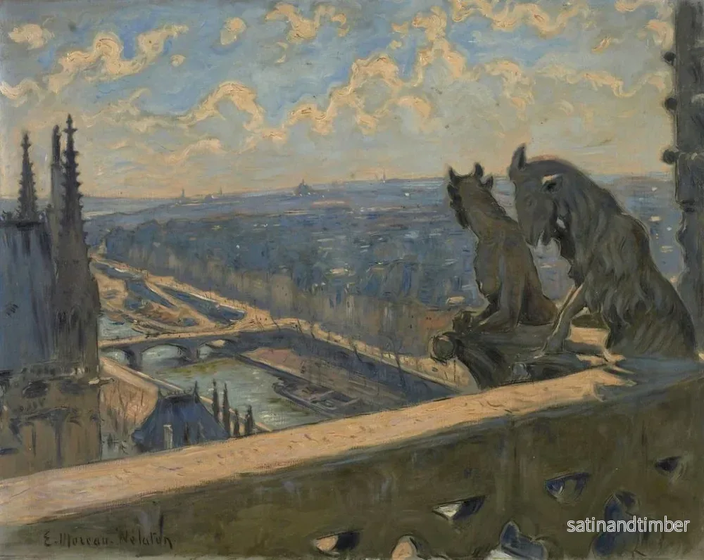 Reproduktion av målningen Utsikt över Paris sedd från Notre-Dame-katedralen - Etienne Moreau-Nélaton - Bild 2