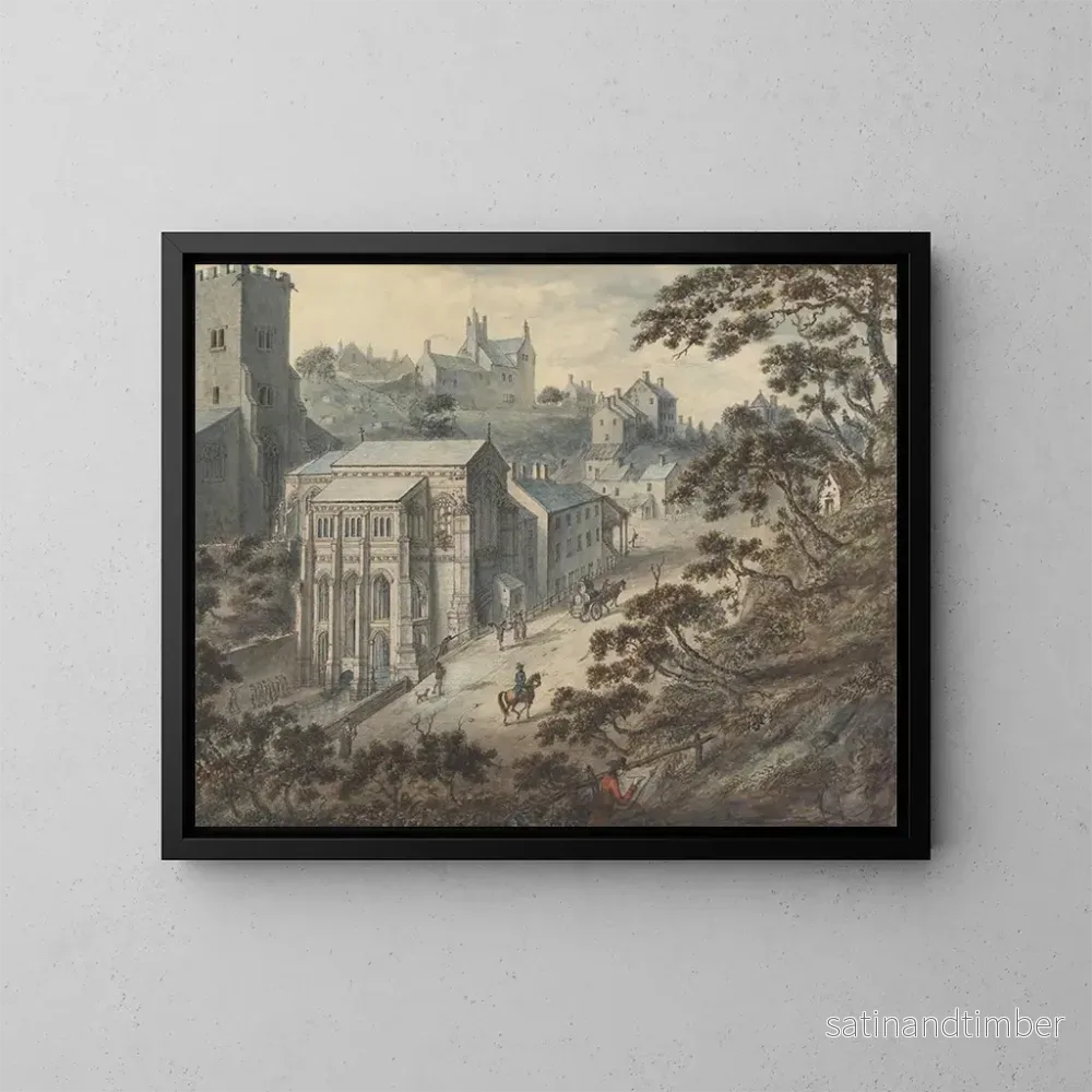 Reproduktion av målningen Le puits de Sainte Winifred à Holywell, Flintshire, Pays de Galles, avec l'artiste au premier plan - Edward Edwards