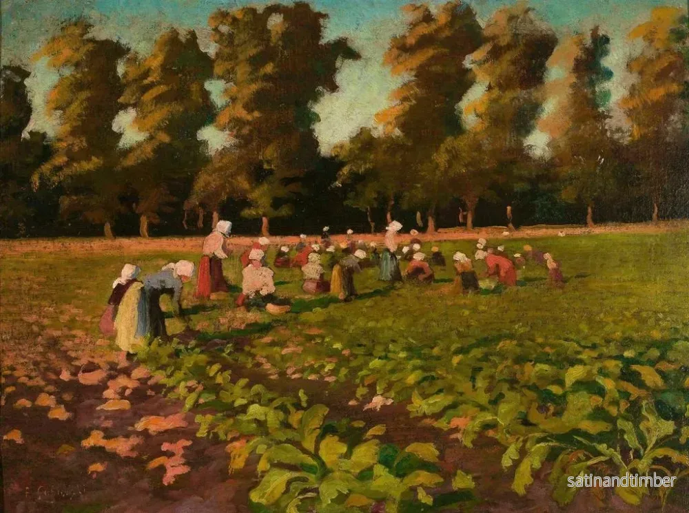 Reproduktion av målningen Skörd av betor - Franciszek Łubieski - Bild 2