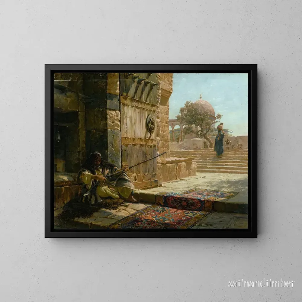 Reproduktion av målningen Sentinelle vid ingången till Mount of Olives i Jerusalem - Gustav Bauernfeind