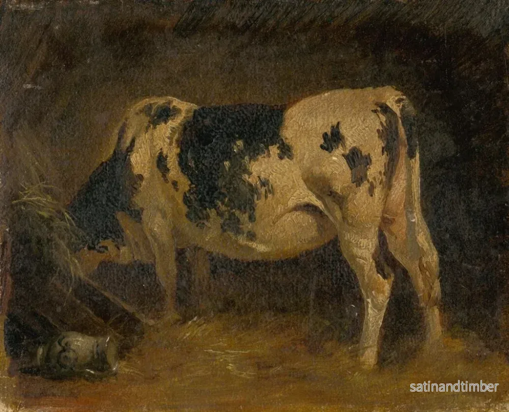 Reproduktion av målningen Vache dans une grange - Friedrich August Matthias Gauermann - Bild 2
