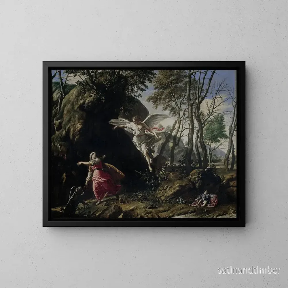 Reproduktion av målningen Hagar och Ismael i öknen - Francesco Cozza