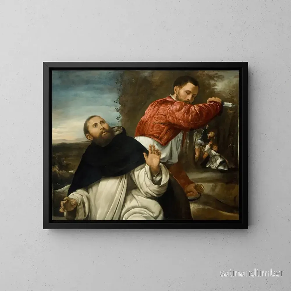 Reproduktion av målningen La Mort de saint Pierre Martyr - Giovanni Girolamo Savoldo