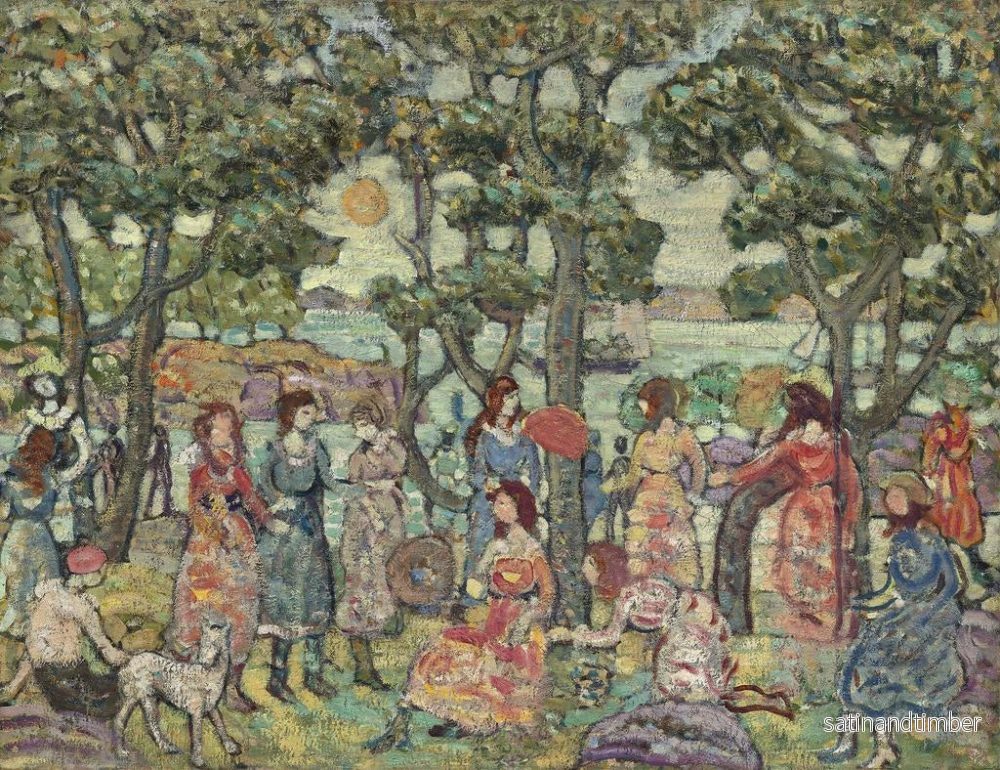 Reproduktion av målningen Landskap med figurer - Maurice Prendergast - Bild 2