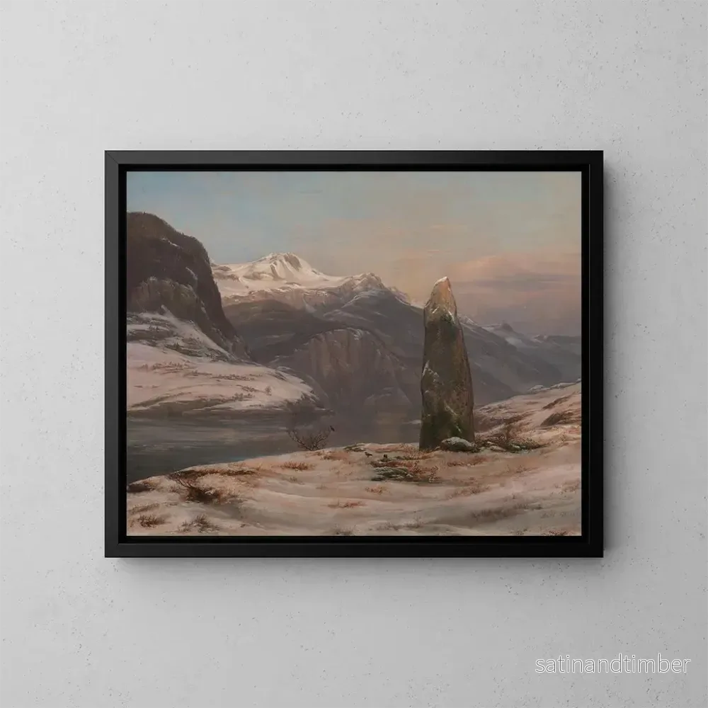 Reproduktion av målningen Vinter vid Sognefjorden - Johan Christian Dahl